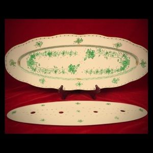 Victorian Era, Herend Porcelain Platter & Strainer